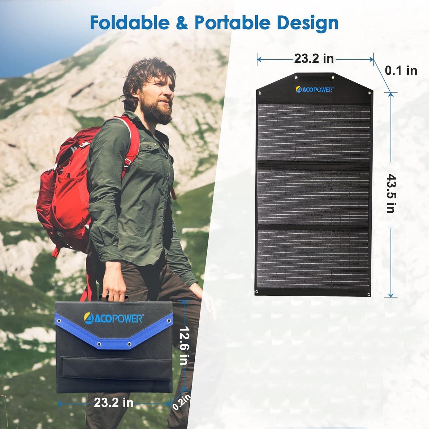 ACOPOWER 90W Solar Panel Suitcase